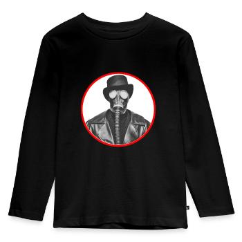L’homme avec le masque à gaz - T-shirt manches longues Premium Enfant - noir - Devant - AI Model Kid Male (0cm)