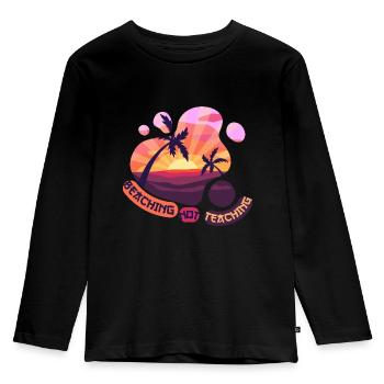 Beaching not teaching - for you - Kids' Premium Longsleeve Shirt - black - Front - AI Model Kid Male (0cm)