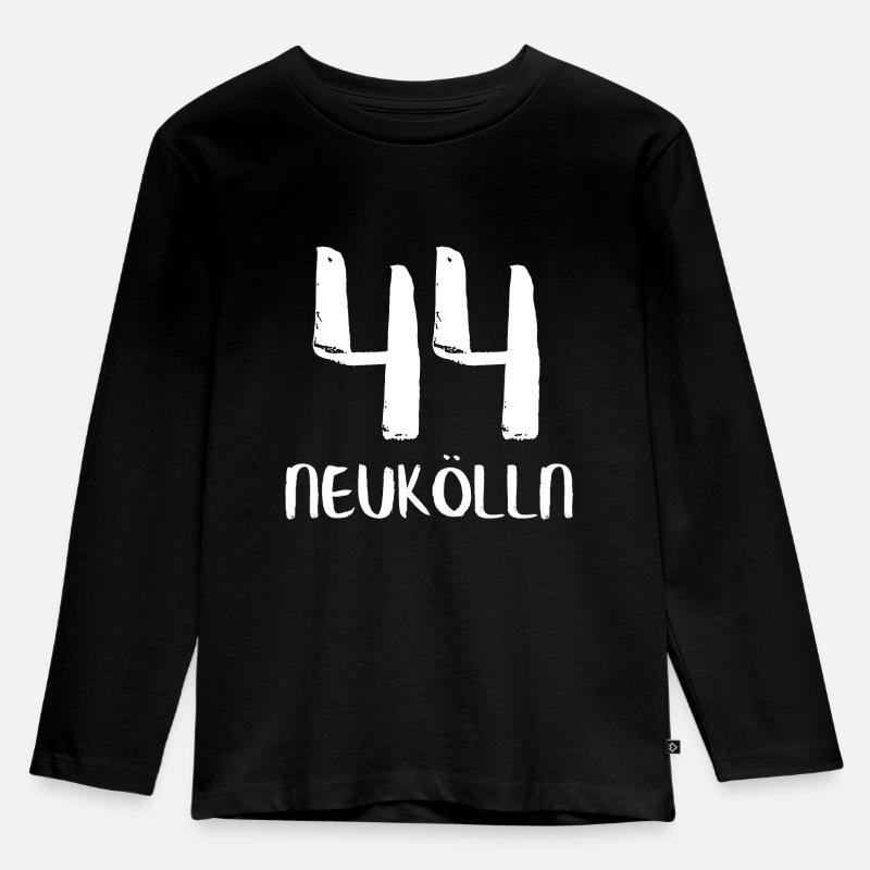 44 Neukoelln - Kinder Premium Bio Langarmshirt - Schwarz