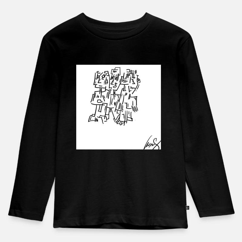 threeb - Kinder Premium Bio Langarmshirt - Schwarz