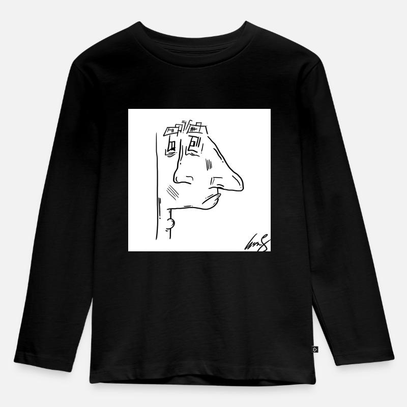 Tooman - Kinder Premium Bio Langarmshirt - Schwarz
