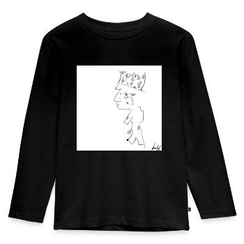 Walking First - Kinder Premium Bio Langarmshirt - Schwarz - Vorne - AI Model Kid Male (0cm)