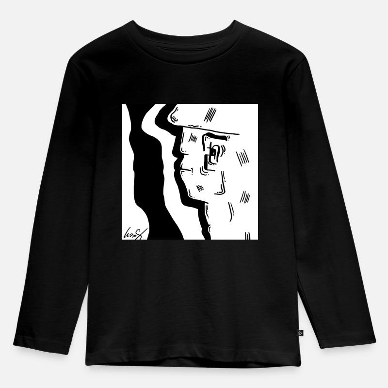 NormalGuy - Kinder Premium Bio Langarmshirt - Schwarz