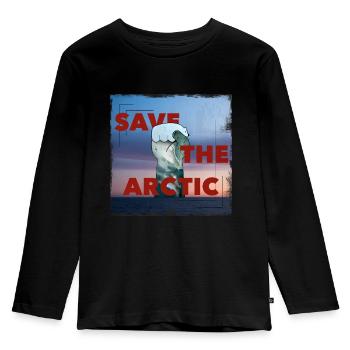 Save The Arctic - Kids' Premium Longsleeve Shirt - black - Front - AI Model Kid Male (0cm)