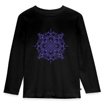 Mandala style - Kids' Premium Longsleeve Shirt - black - Front - AI Model Kid Male (0cm)