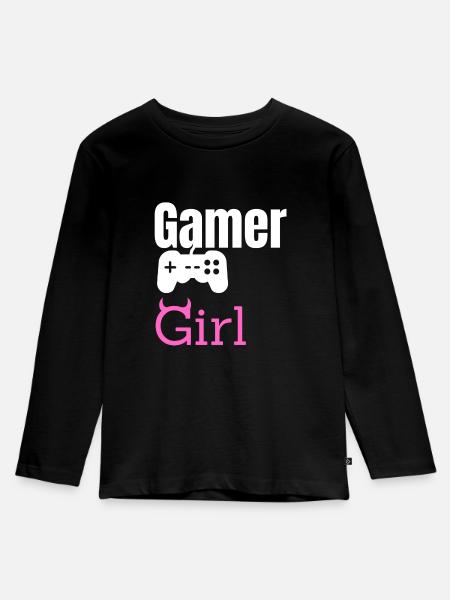 Gamer Girl - Kids' Premium Longsleeve Shirt - black