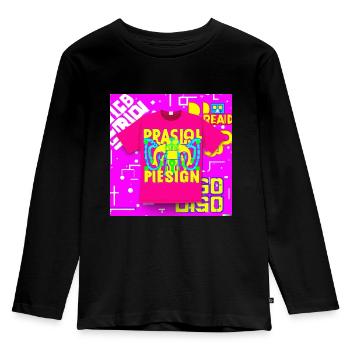 T-shirt fluo - T-shirt manches longues Premium Enfant - noir - Devant - AI Model Kid Male (0cm)