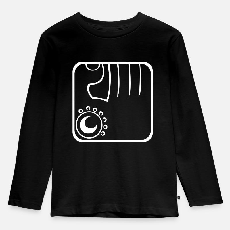 7 Kin Maya Main WHT - Kinder Premium Bio Langarmshirt - Schwarz