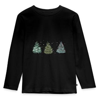 Weihnachtsbaum - Kinder Premium Bio Langarmshirt - Schwarz - Vorne - AI Model Kid Male (0cm)