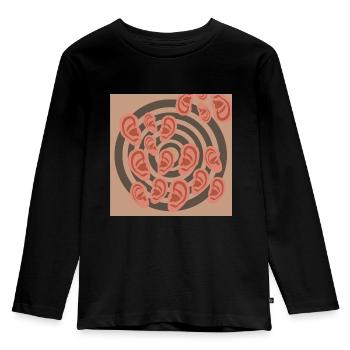 Ohrwirbel - Kinder Premium Bio Langarmshirt - Schwarz - Vorne - AI Model Kid Male (0cm)