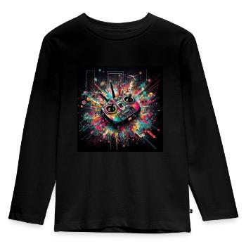 Gamer Art Drone FPV - Kids' Premium Longsleeve Shirt - black - Front - AI Model Kid Male (0cm)