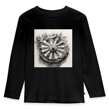 Dartboard Winkinger Shield - Kids' Premium Longsleeve Shirt - black - Front - AI Model Kid Male (0cm)
