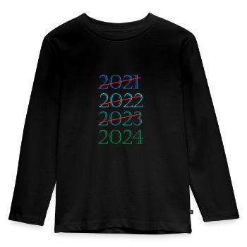 meilleur vente bonne année 2023 2024 - T-shirt manches longues Premium Enfant - noir - Devant - AI Model Kid Male (0cm)
