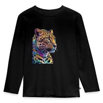 Leopard - Kids' Premium Longsleeve Shirt - black - Front - AI Model Kid Male (0cm)