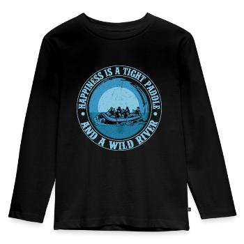 Happiness Is A Tight Paddle Rafting White Water - Kids' Premium Longsleeve Shirt - black - Front - AI Model Kid Male (0cm)