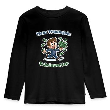 Mein Traumjob: Scheinwerfer - Witziges Wortspiel - Kinder Premium Bio Langarmshirt - Schwarz - Vorne - AI Model Kid Male (0cm)