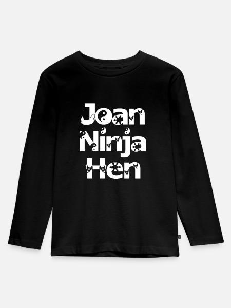 Joan Ninja Hen - Kinder Premium Bio Langarmshirt - Schwarz