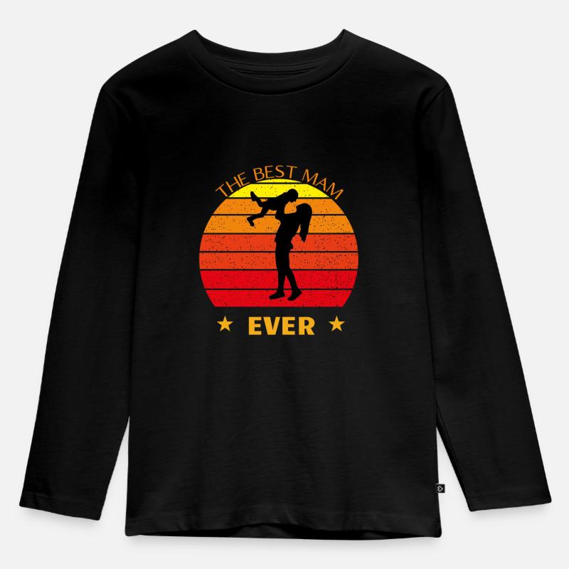 Die beste Mama aller Zeiten - Kinder Premium Bio Langarmshirt - Schwarz