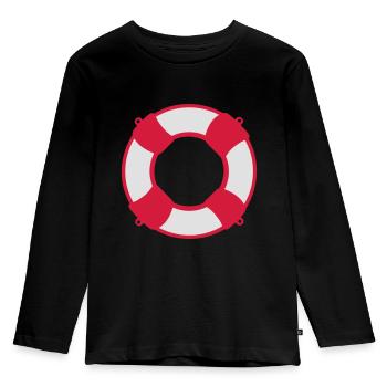Rettungsring - Kinder Premium Bio Langarmshirt - Schwarz - Vorne - AI Model Kid Male (0cm)