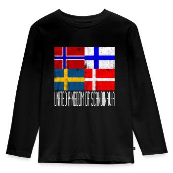Scandinavia United - Kids' Premium Longsleeve Shirt - black - Front - AI Model Kid Male (0cm)