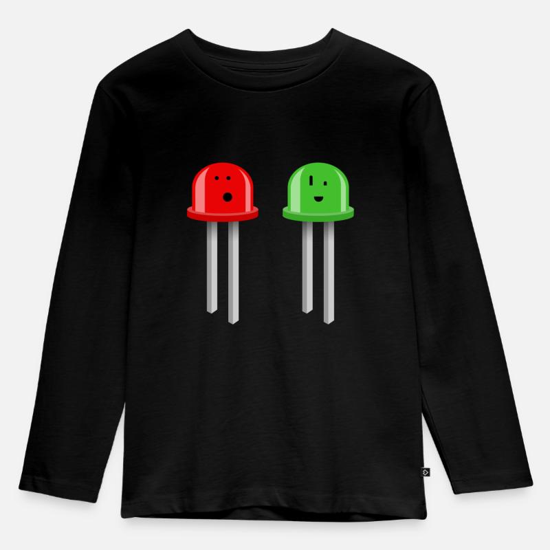 LED Bros - Kinder Premium Bio Langarmshirt - Schwarz