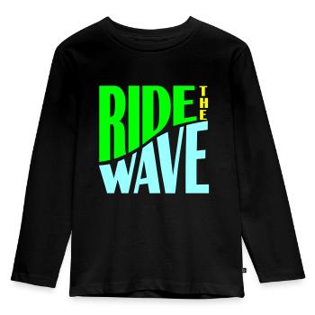 Montez sur le traceur Wave - T-shirt manches longues Premium Enfant - noir - Devant - AI Model Kid Male (0cm)