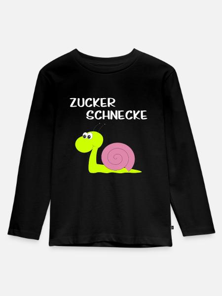 Zucker Schnecke - Kinder Premium Bio Langarmshirt - Schwarz