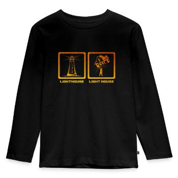 lighthouse - Kids' Premium Longsleeve Shirt - black - Front - AI Model Kid Male (0cm)