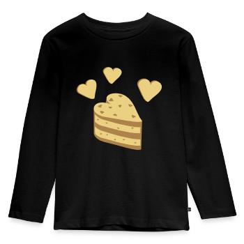 backen mit liebe (no-text,2c) - Kinder Premium Bio Langarmshirt - Schwarz - Vorne - AI Model Kid Male (0cm)