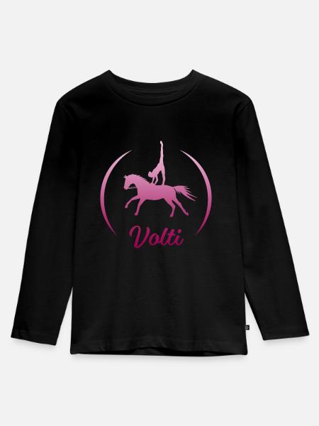 Volti Pferdesport Voltigieren by TinaShirts - Kinder Premium Bio Langarmshirt - Schwarz