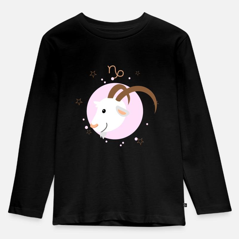 Steinbock - Kinder Premium Bio Langarmshirt - Schwarz