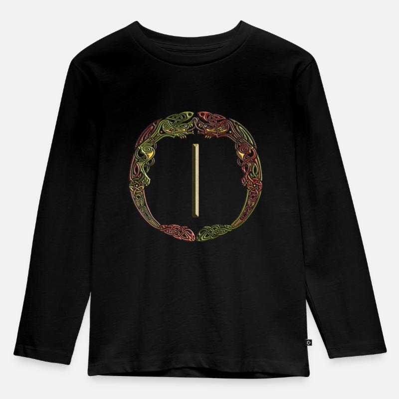 Isa - Kinder Premium Bio Langarmshirt - Schwarz