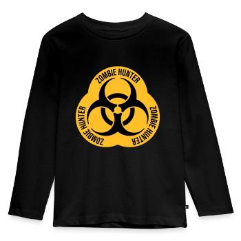 citation d’Halloween de chasseur de zombies - T-shirt manches longues Premium Enfant - noir - Devant - AI Model Kid Male (0cm)