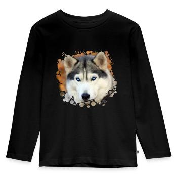 Husky - Kinder Premium Bio Langarmshirt - Schwarz - Vorne - AI Model Kid Male (0cm)