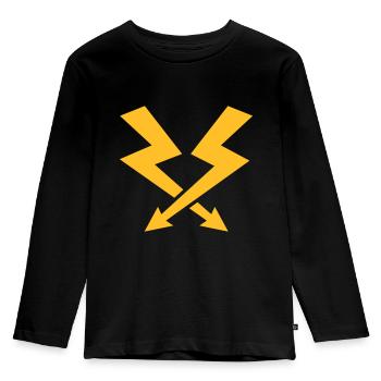 Blitz - Kinder Premium Bio Langarmshirt - Schwarz - Vorne - AI Model Kid Male (0cm)