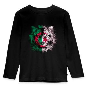 Algerien - Kinder Premium Bio Langarmshirt - Schwarz - Vorne - AI Model Kid Male (0cm)