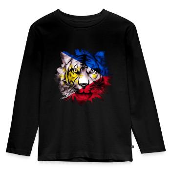 Philippinen - Kinder Premium Bio Langarmshirt - Schwarz - Vorne - AI Model Kid Male (0cm)