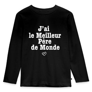 J ai le meilleur père de monde - T-shirt manches longues Premium Enfant - noir - Devant - AI Model Kid Male (0cm)