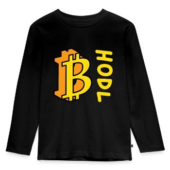 Bitcoin BTC HODL Comics Style - T-shirt manches longues Premium Enfant - noir - Devant - AI Model Kid Male (0cm)