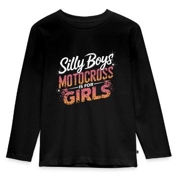 Motocross: Powerfrauen im Gelände - Kinder Premium Bio Langarmshirt - Schwarz - Vorne - AI Model Kid Male (0cm)