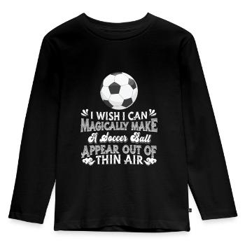 Fußball Fussball - Kinder Premium Bio Langarmshirt - Schwarz - Vorne - AI Model Kid Male (0cm)