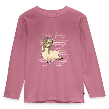Lama Llama Lunettes de soleil Echarpe - T-shirt manches longues Premium Enfant - mauve - Devant - AI Model Kid Female (0cm)