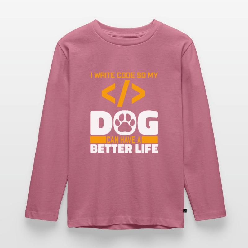 Entwickler Coder Programmierer Hund Kinder Premium Bio Langarmshirt