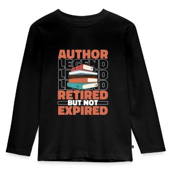 Writer Retired author - Kids' Premium Longsleeve Shirt - black - Front - AI Model Kid Male (0cm)