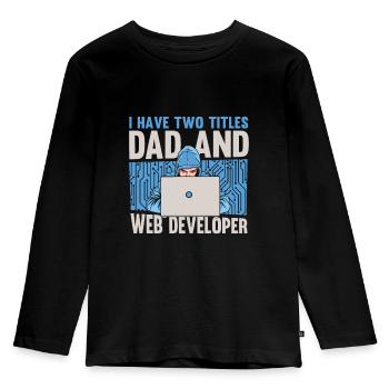 Développeur Web Père - T-shirt manches longues Premium Enfant - noir - Devant - AI Model Kid Male (0cm)