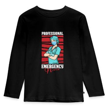 Infirmière professionnelle - T-shirt manches longues Premium Enfant - noir - Devant - AI Model Kid Male (0cm)