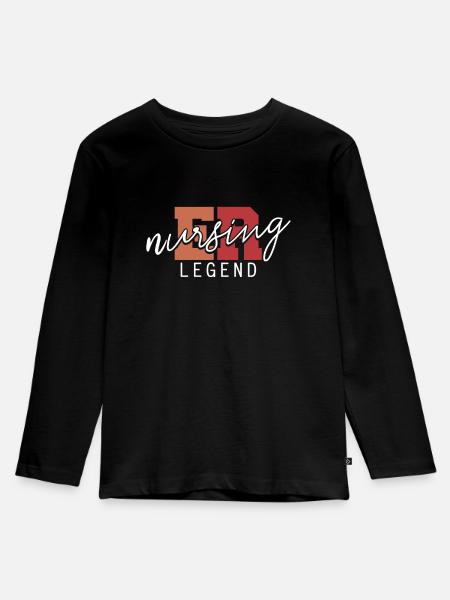Krankenschwester Notfall Krankenschwester - Kinder Premium Bio Langarmshirt - Schwarz