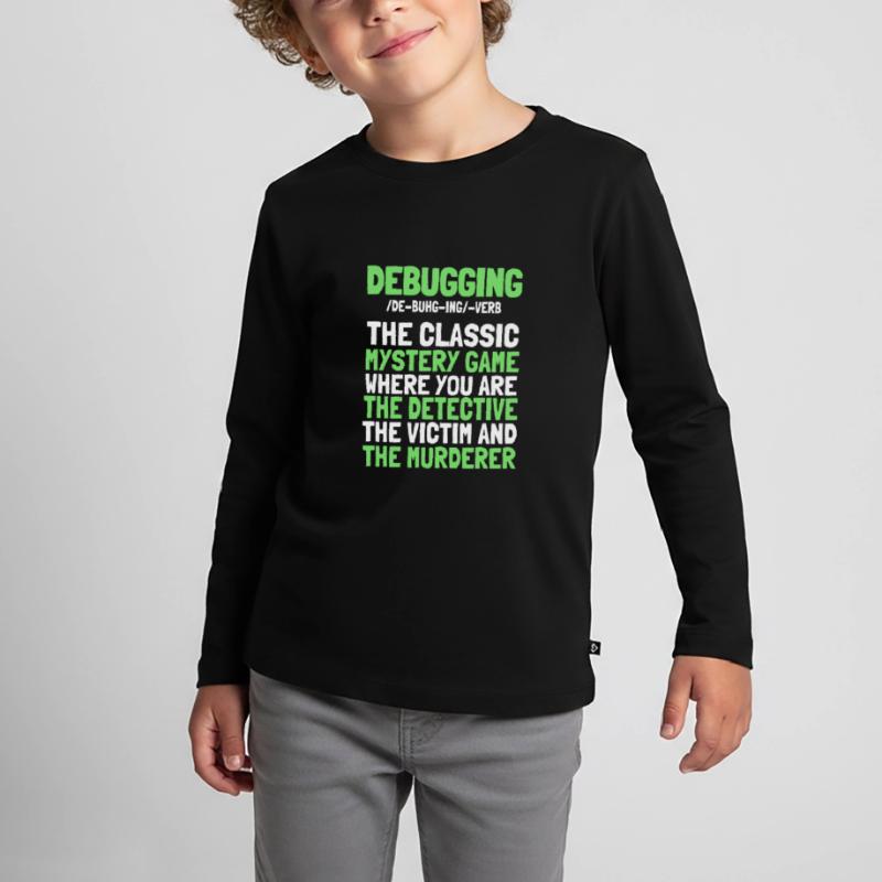 Entwickler Coder Programmierer Witzig Debugging Kinder Premium Bio Langarmshirt