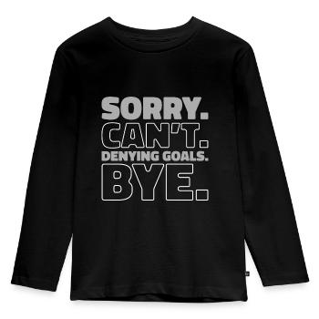 Eishockey Torwart - Kinder Premium Bio Langarmshirt - Schwarz - Vorne - AI Model Kid Male (0cm)