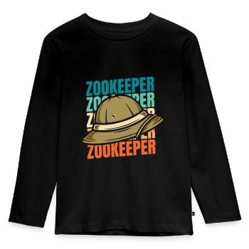 Tierpfleger Zoowärter - Kinder Premium Bio Langarmshirt - Schwarz - Vorne - AI Model Kid Male (0cm)